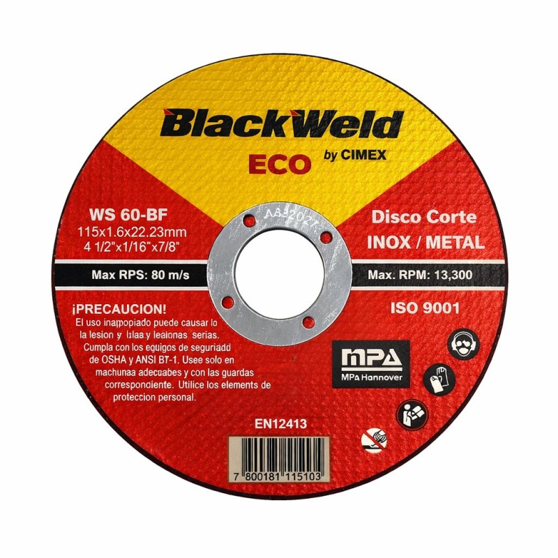 Disco Corte Inox/Metal 4.5" x 1.6mm (MG-20115-16)