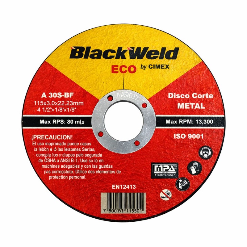 Disco Corte Metal 4.5" x 3.0mm (MG-25115-30)