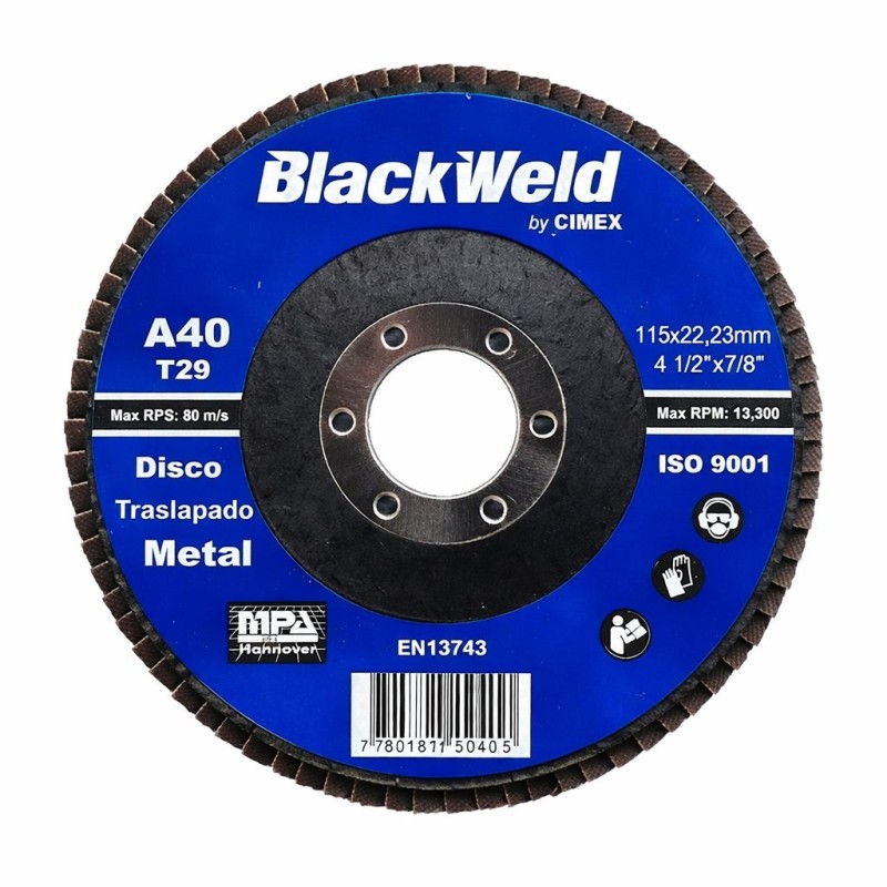 Disco Traslapado Metal 4.5" / GRANO 40 - (MG-45115-A40)
