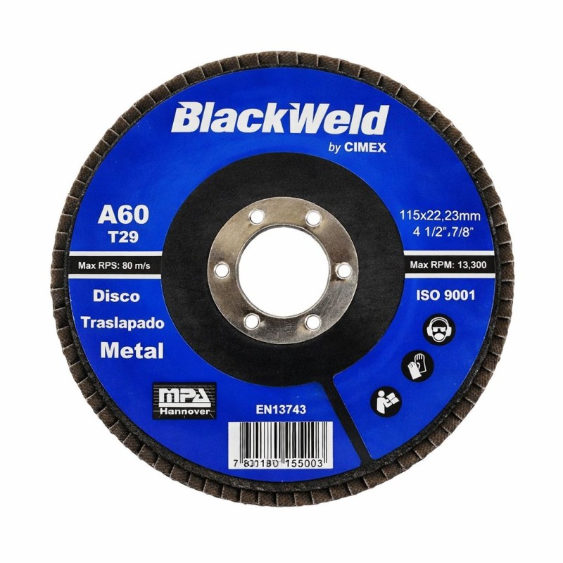 Disco Traslapado Metal 4.5" / GRANO 60 - (MG-45115-A60)