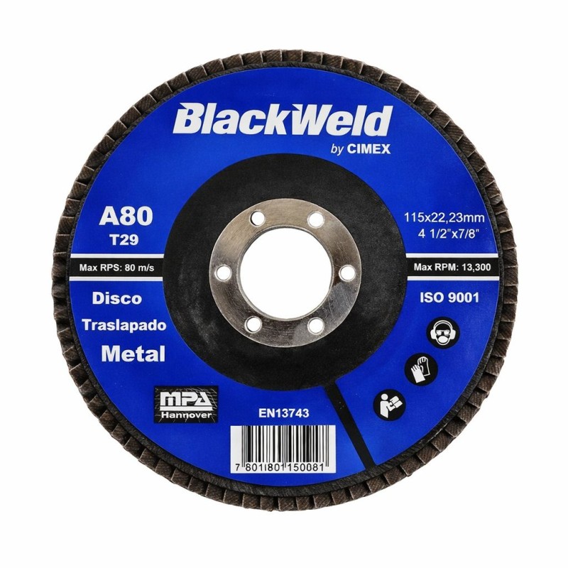 Disco Traslapado Metal 4.5" / GRANO 80 - (MG-45115-A80)