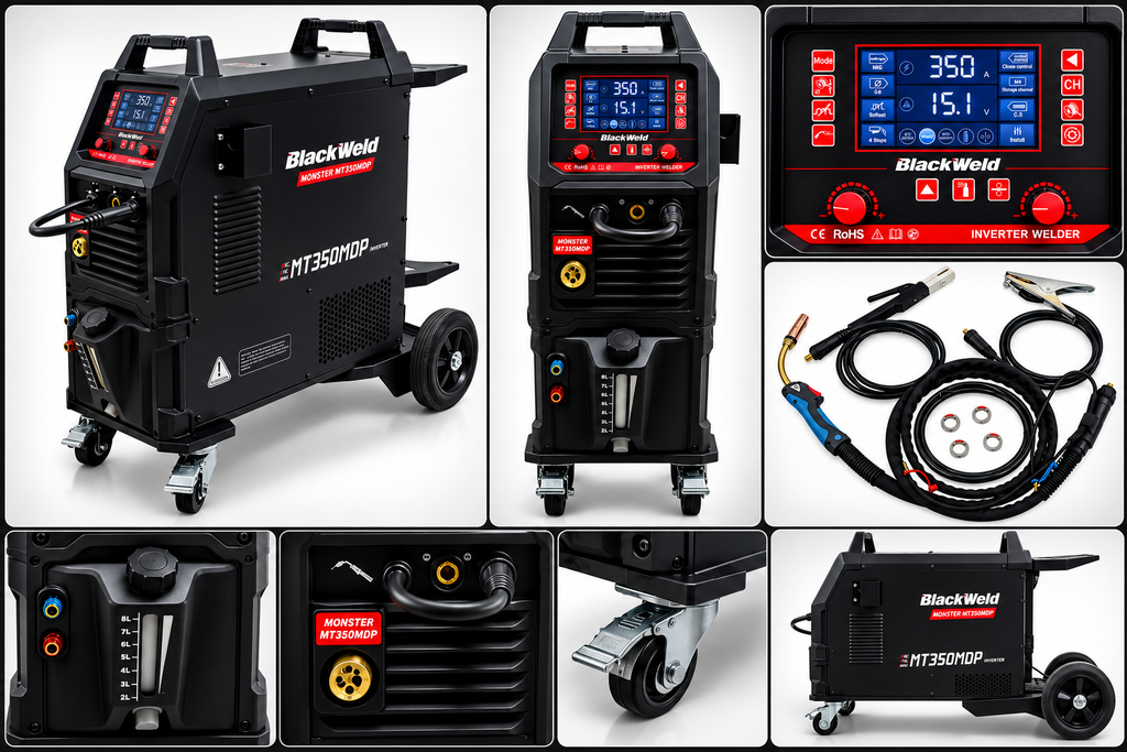 Soldadora Multiproceso MONSTER MT350MDP con Doble Pulso / 350 Amp. / 380v